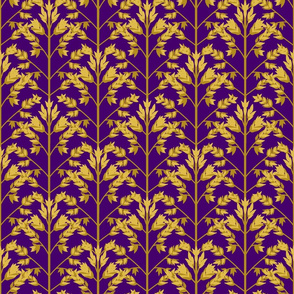 Grass Pattern 1 Gold  150 - Purple Medium
