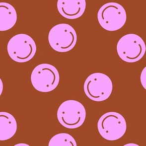 Pop art smiley design bright spring colored chat icon bright pink red brick 