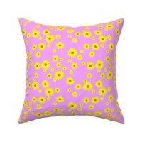 The minimalist neon Summer day daisies pop art Scandinavian boho style nursery pink yellow orange 