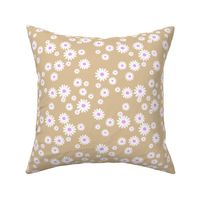 The minimalist neon Summer day daisies pop art Scandinavian boho style nursery beige sand white pink 