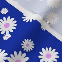 The minimalist neon Summer day daisies pop art Scandinavian boho style nursery eclectic blue white pink 