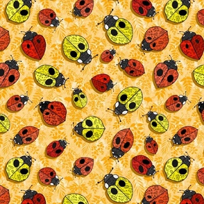 Ladybug Love on Harvest Gold 