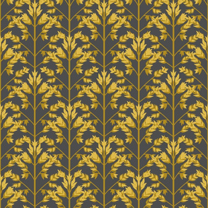 Grass Pattern 1 Gold  150 - Gray Medium