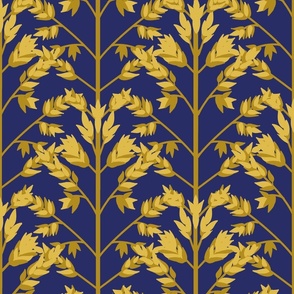 Golden Grasses - Blue Large