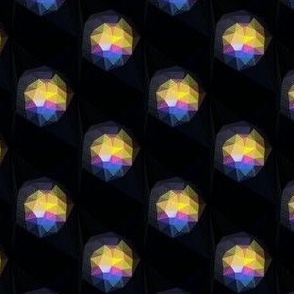 rainbow faceted gem polka dot