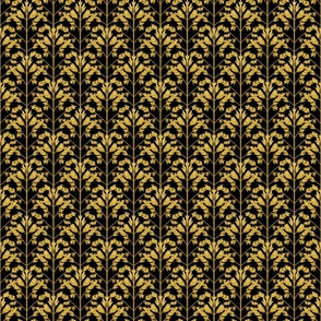 Grass Pattern 1 Gold  150 - Black Small