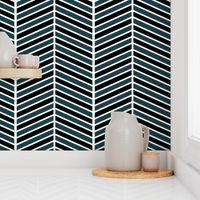 Teal and Black Chevron