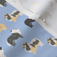 Border Collie Dog on Blue / Dog breed / Dog fabric