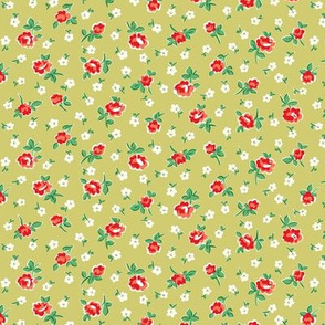 Keep Calm ditsy floral green