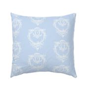 Rococo Rose Frame in Pale Blueberry Blue