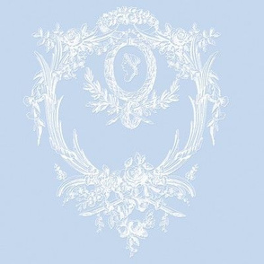 Rococo Rose Frame in Pale Blueberry Blue