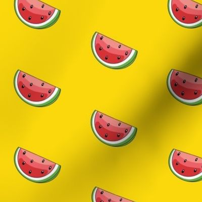 Mini Emoji Watermelon Saffron | Spoonflower