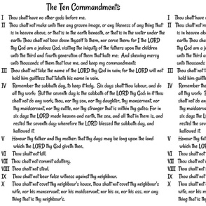 Ten Commandments shorter version black font 11 x 14 in (11)