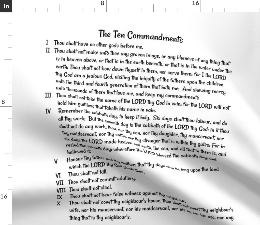 Ten Commandments shorter version black font 11 x 14 in (11)