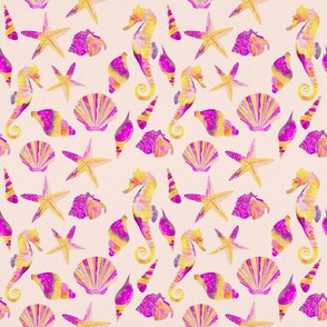 Under The Sea - Retro Purple Pattern