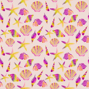 Seashells Pattern - Retro Purple