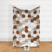 6" hexagon wholecloth: rust, copper, sugar sand, camel