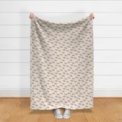 Little curious tiger wild animals boho design for kids nursery in soft blush ivory beige orange