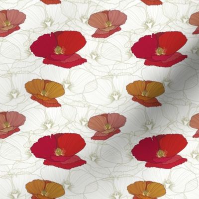 Poppy Flowers // Large Scale// Wild Flowers // Red Poppy // Orange Poppy // Pink Poppy // Summer Time // Cotton Bright Flowers