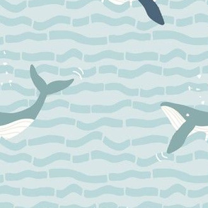 Blue Whales for Boys bedroom wallpaper nursery