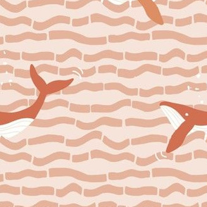 Coral Whales Ocean Kids Girls Play room wallpaper