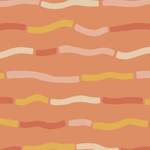 Heat Waves on Copper Coral Stripes Abstract