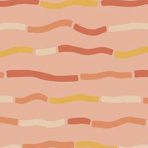 Heat Waves on Sunkiss Pink Abstract Stripes