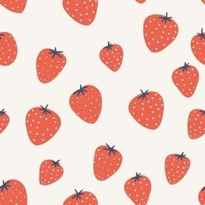 Red Strawberries on Cream by Sarah Price - Medium Scale 