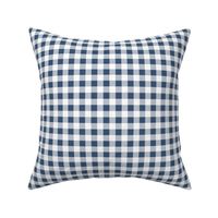 Navy Blue and White Gingham Check Plaid by Sarah Price