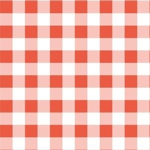 Red and White Gingham Check Plaid by Sarah Price
