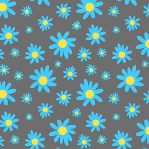 Sunny Flower Power! - grey, medium 