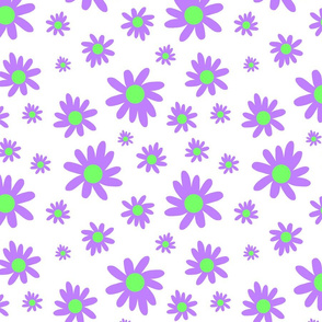 Sunny Flower Power! (purple) - white, medium 