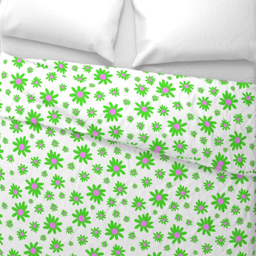 Sunny Flower Power! (green) - white, medium 