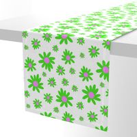 Sunny Flower Power! (green) - white, medium 