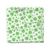 Sunny Flower Power! (green) - white, medium 