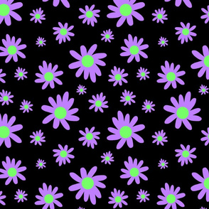 Sunny Flower Power! (purple) - black, medium 