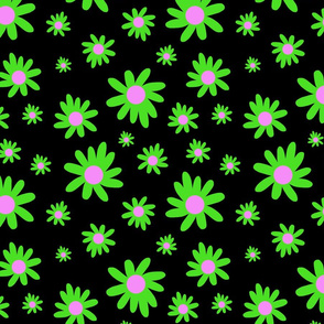 Sunny Flower Power! (green) - black, medium 