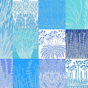 WILD GRASSES IN BLUE