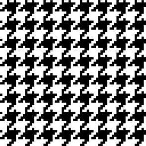 Vertical Pixel Houndstooth - Black and White (unprinted white)