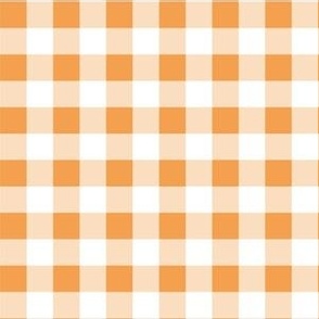 Orange and White Gingham Check Plaid by Sarah Price