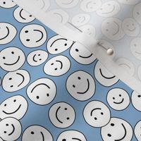Happy Smiley Faces on Blue mini