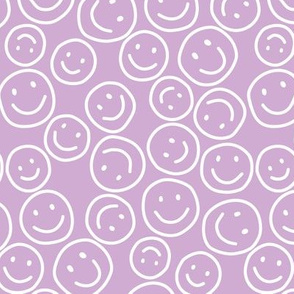 Happy Smiley Faces on Purple