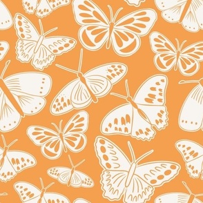 Orange and White Butterflies on Orange by Sarah Price