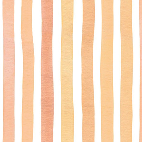 cottagecore watercolor orange and yellow autumn fall seamless vertical stripes M