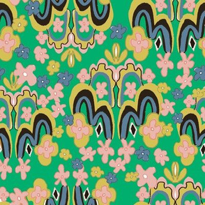 Psychedelic flowerchild geo - green