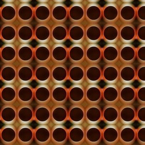 A Screen of Rusty Mesh on Dark Brown