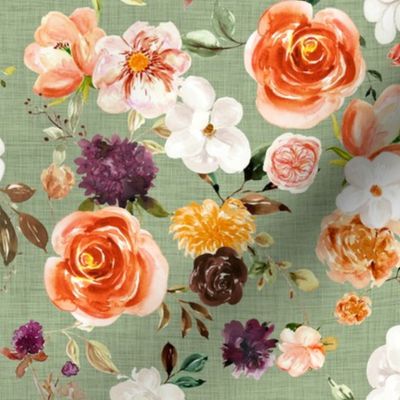 Sage Linen Fall Wedding Autumn Floral