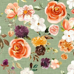 Sage Linen Fall Wedding Autumn Floral