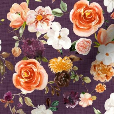 Mauve Linen Fall Wedding Floral Autumn Floral