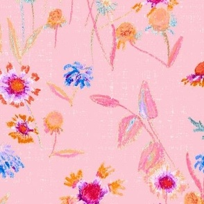 field flowers -blush pink
